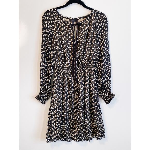 Theory NWT Confetti Print Long Sleeve Silk Blend Dress - Picture 4 of 10